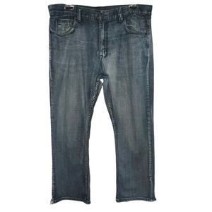 Flypaper Men’s Bootcut Blue Jeans Size 38x30 Distressed